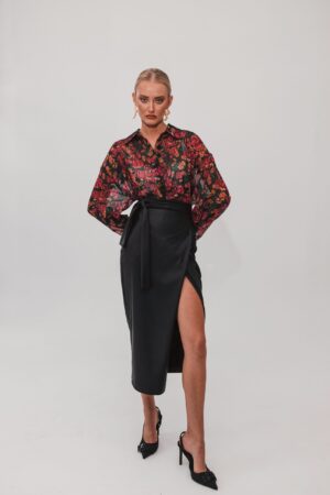 Vegan Leather Polymorphic Midi Skirt – Ciel Concept