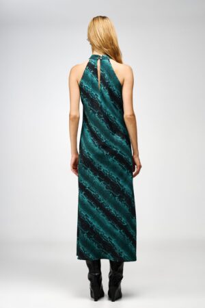 Reglan Dress Snake Petrol – Studio 83