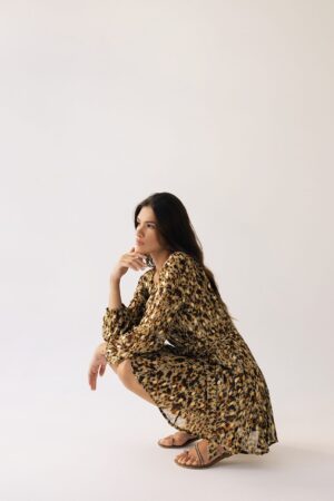 Mini Wrap Dress Khaki – True Grace Design