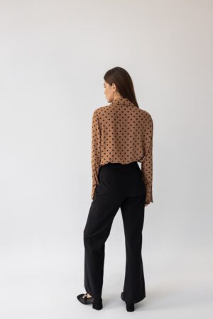 Brown Shirt With Black Dots – True Grace Design
