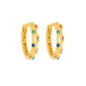 Hoops With Multi Colour Zircon – Jewellery
