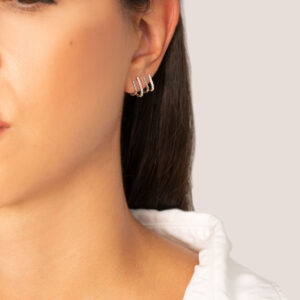 Silver Earrings With White Zircon  – Jewellery